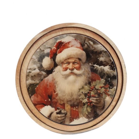 Other - Santa Claus 8” Wooden Handmade Christmas Art New